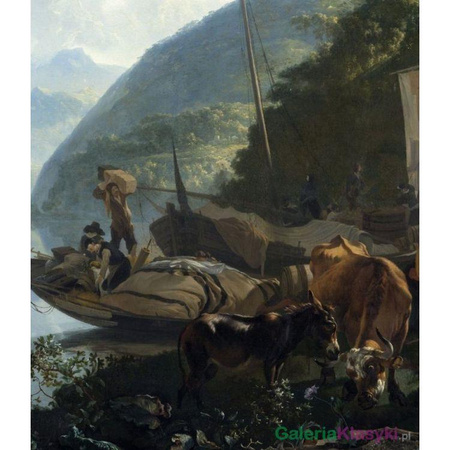 "Żaglówka na brzegu jeziora" - Adam Pynacker