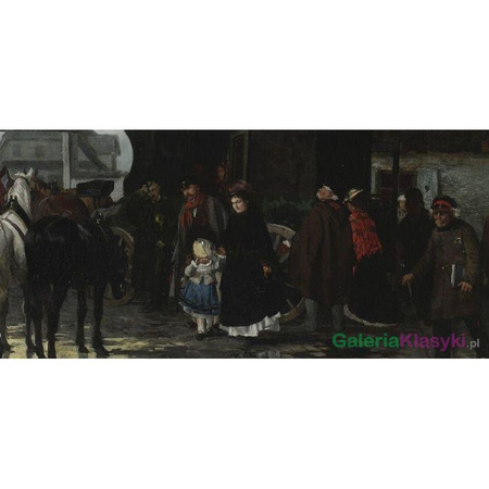 Przyjazd karetki pocztowej do miasteczka - Alfred Wierusz-Kowalski