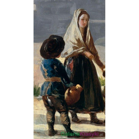 "Kobieta i dwoje dzieci przy fontannie" - Francisco Goya