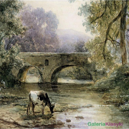 "Krajobraz leśny z kamiennym mostem" - Willem Roelofs