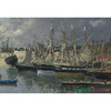 Łodzie na kotwicy w porcie, Portrieux - Eugène Boudin