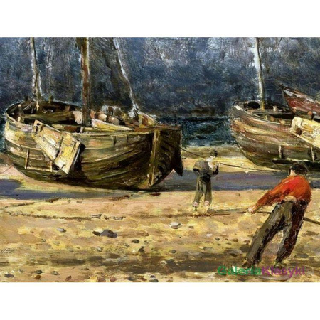 "Kutry rybackie przy brzegu" - Aleksander Gierymski