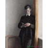 "Młodzieniec czytający w pokoju" - Vilhelm Hammershoi