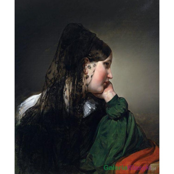 Portret dziewczyny z profilu - Friedrich von Amerling