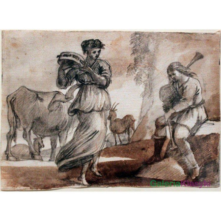 Reprodukcja obrazu: Tancerka z tamburynem - Claude Lorrain