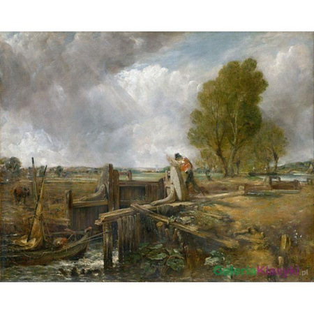 Łodź mijająca śluzę - John Constable