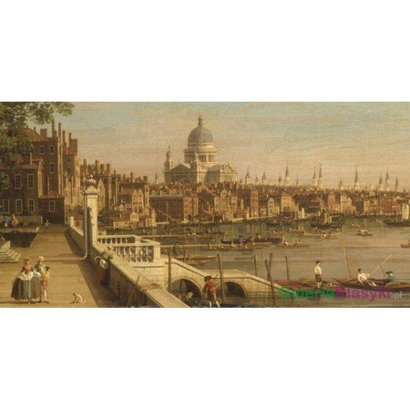 Tamiza z tarasu Somerset House, Patrząc w kierunku Św. Pawła - Canaletto
