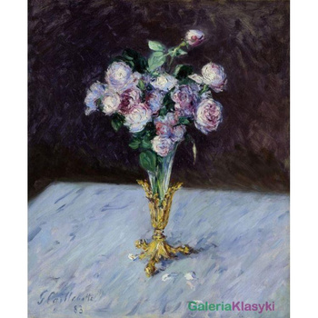 "Bukiet róż w kryształowym wazonie" - Gustave Caillebotte