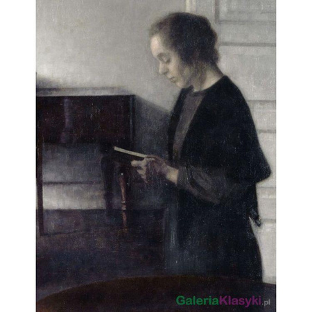 "Wnętrze z czytającą kobietą" - Vilhelm Hammershoi