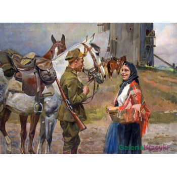 Spotkanie przy młynie - Wojciech KOSSAK