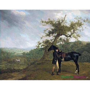 George Irving z czarnym ogierem - Jacques-Laurent Agasse