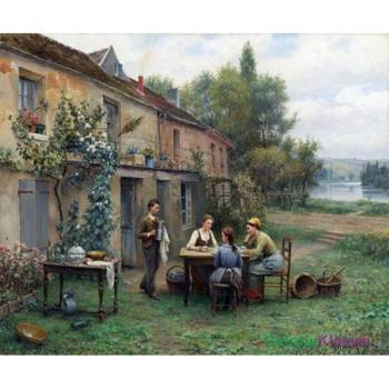 "Kawa w ogrodzie" - Daniel RIdgway Knight