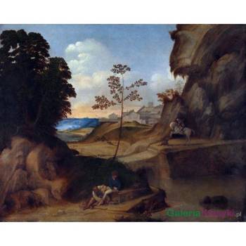 "Krajobraz z zachodem słońca" - Giorgione