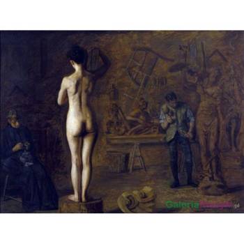 Reprodukcja obrazu: William Rush rzeźbiący postać w alegorycznej pozie - Thomas Eakins