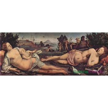 Venus, Mars i Amor - Piero di Cosimo