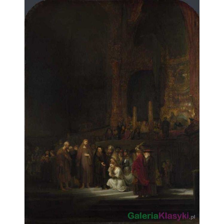 Chrystus i jawnogrzesznica - Rembrandt