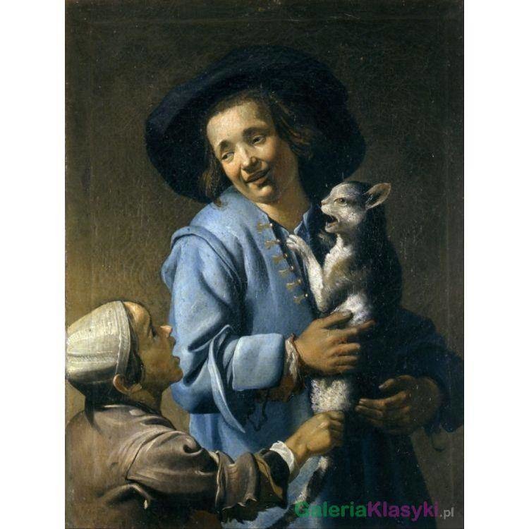 Dzieci bawiące się z kotem - Abraham Bloemaert