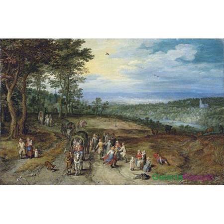Krajobraz z tańczącymi chłopami - Jan Brueghel Starszy