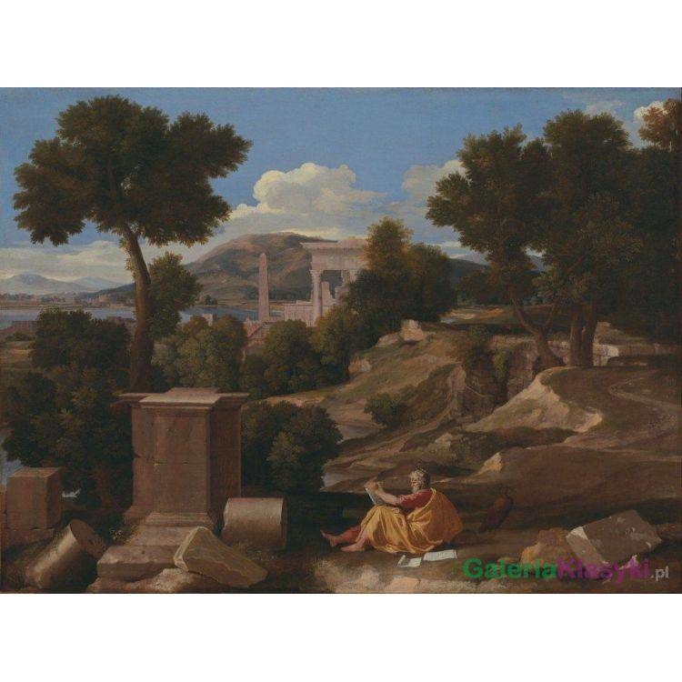 Krajobraz ze św Janem na Patmos - Nicolas Poussin
