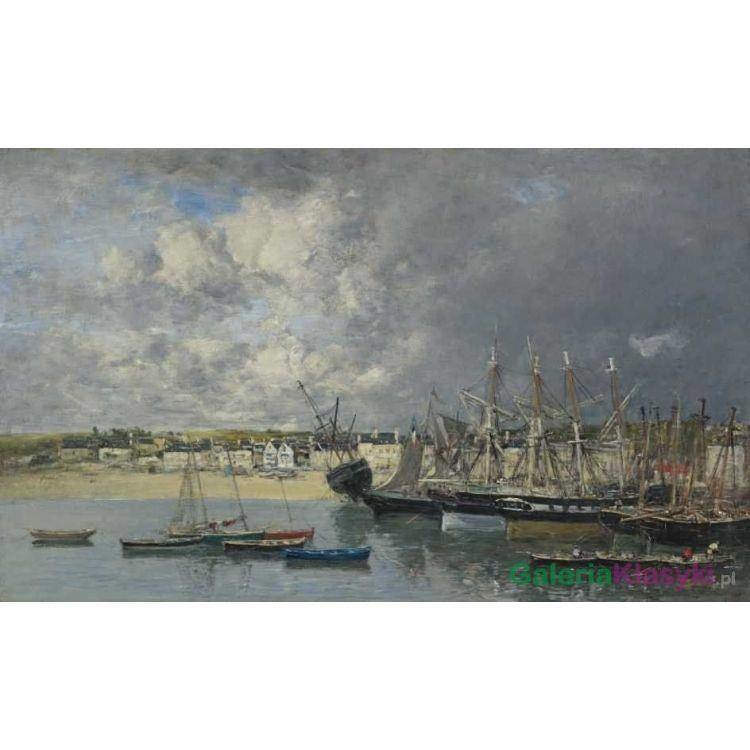 Łodzie na kotwicy w porcie, Portrieux - Eugène Boudin