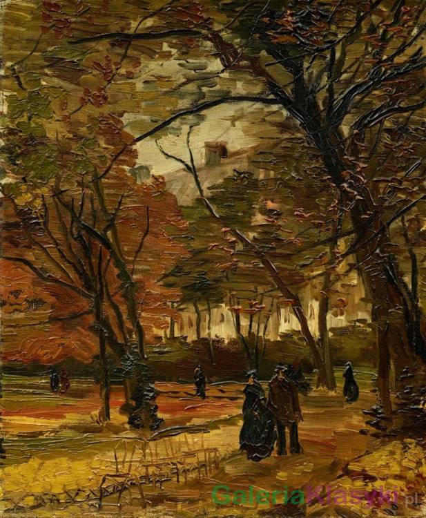 Ludzie spacerujący po paryskim parku - Vincent van Gogh