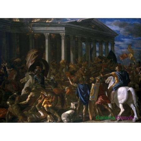 "Niszczenie i plądrowanie świątyni w Jerozolimie" - Nicolas Poussin