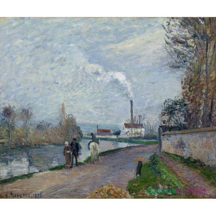 Oise near Pontoise in Grey Weather - Camille Pissarro