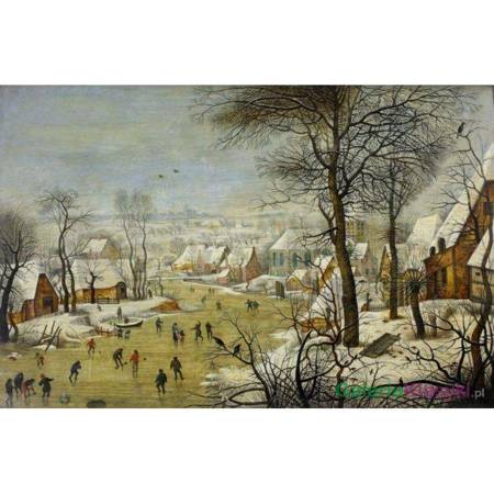 Pejzaż zimowy z pułapką na ptaki - Pieter Brueghel Młodszy