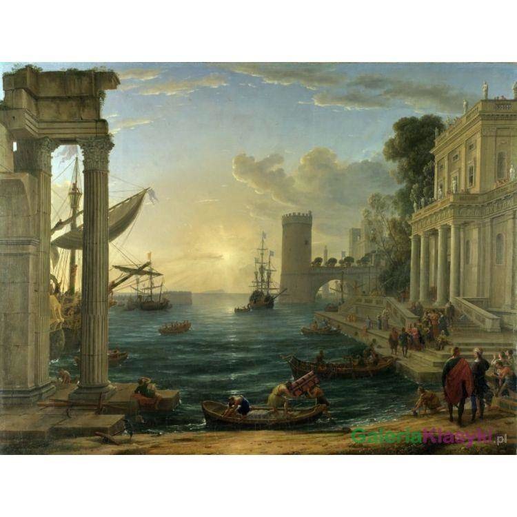 Port morski z zaokrętowaniem królowej Saby - Claude Lorrain