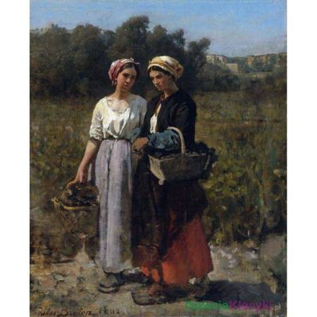 Reprodukcja obrazu: Kobiety zbierające winogrona - Jules Breton