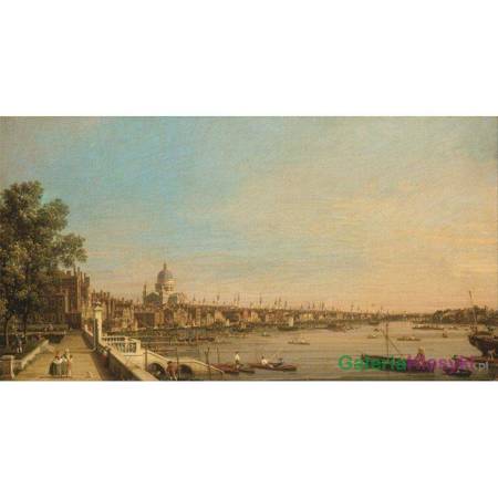 Tamiza z tarasu Somerset House, Patrząc w kierunku Św. Pawła - Canaletto