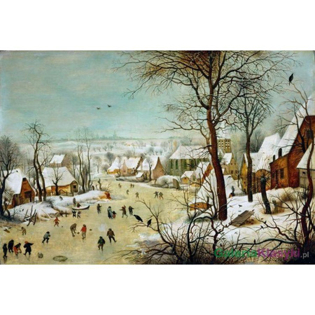 Zimowy pejzaż z łyżwiarzami i pułapką na ptaki - Pieter Brueghel