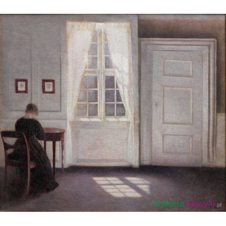 Żona artysty w ich domu w Kopenchadze - Vilhelm Hammershoi